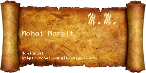 Mohai Margit névjegykártya